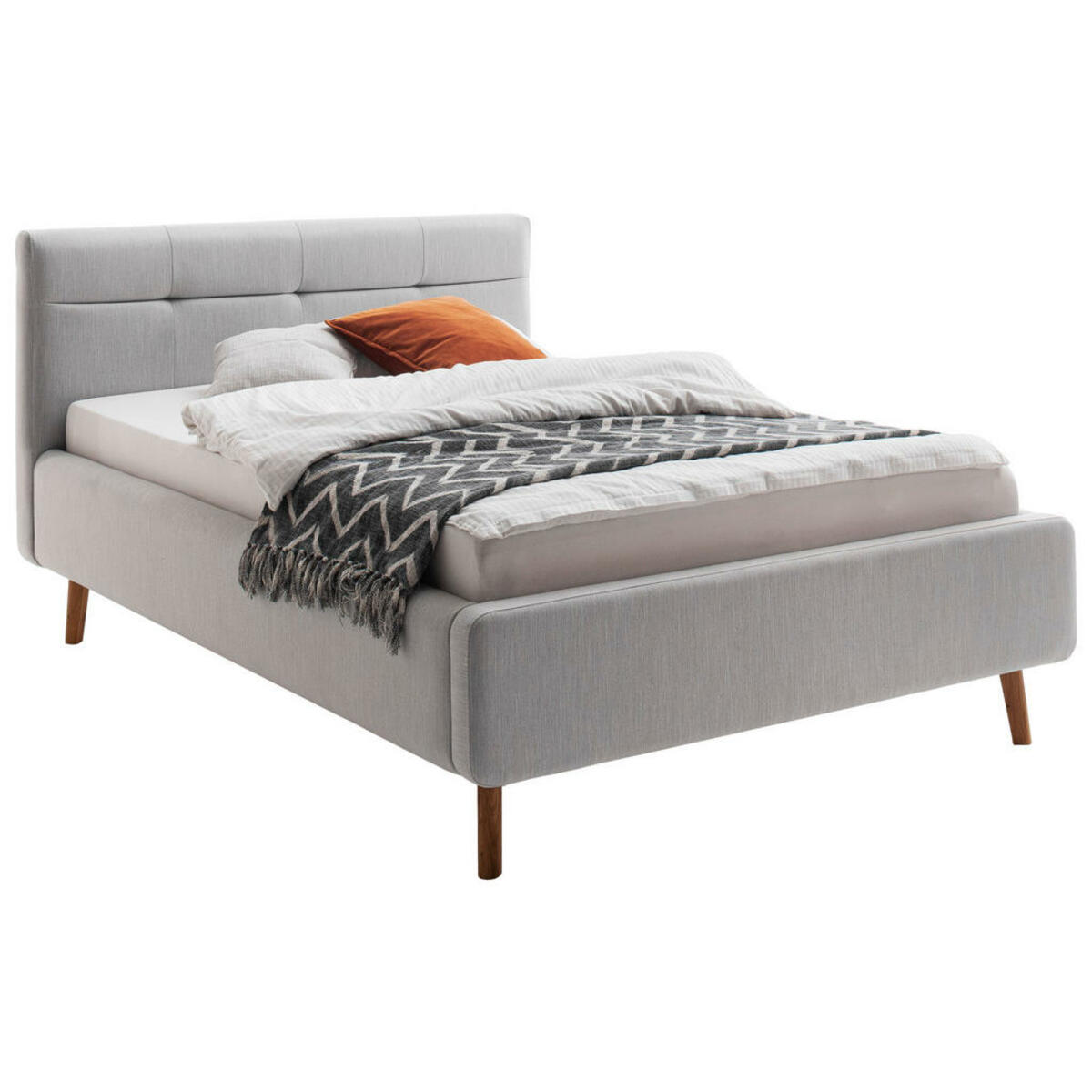 Bild 1 von Boxxx Polsterbett, Hellgrau, Holz, Birke, Buche,Esche, massiv, 140x200 cm, Reach, Bettkasten, Lattenrosthöhe individuell einstellbar, Stoffauswahl, in verschiedenen Größen erhältlich,individuelle