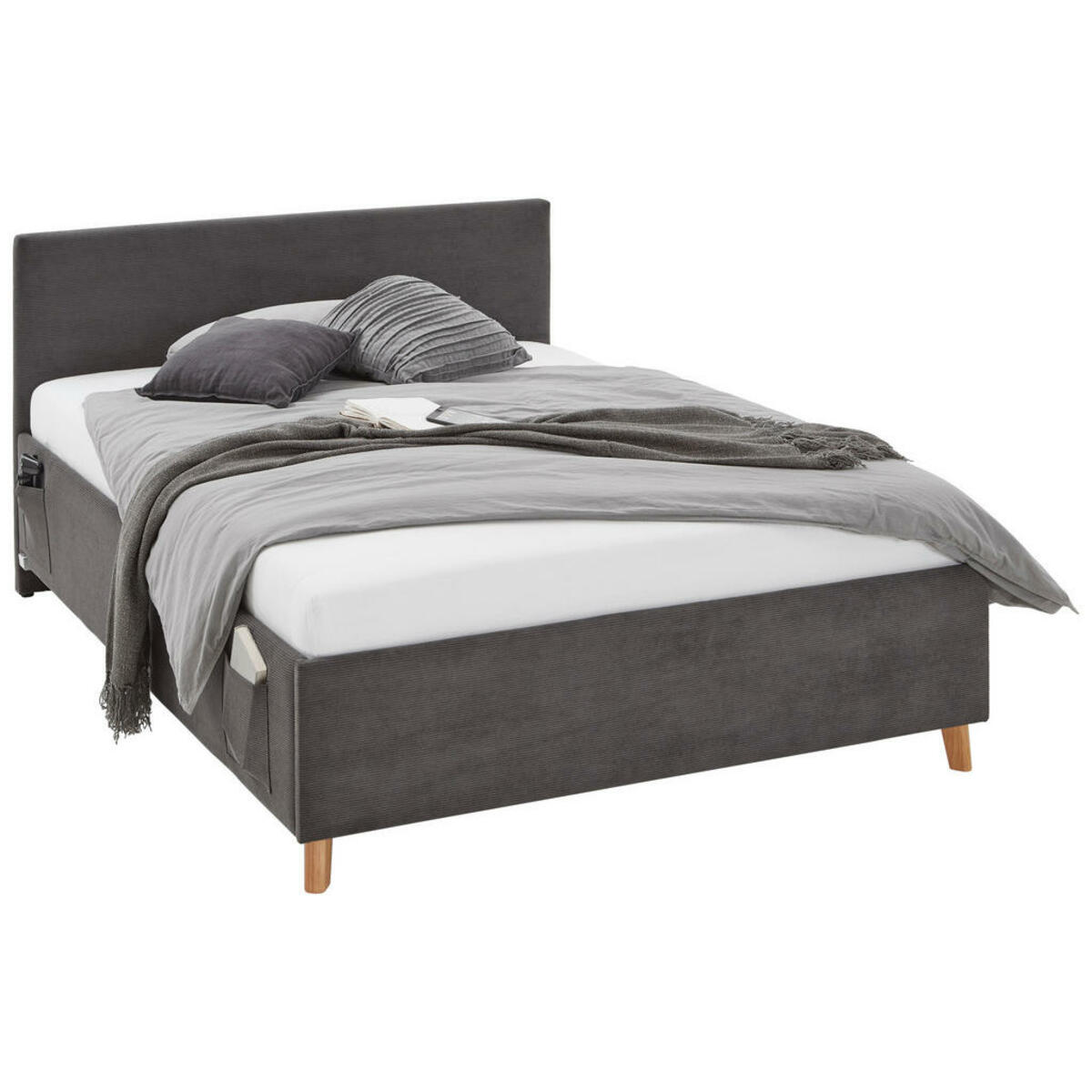 Bild 1 von Stylife Polsterbett, Anthrazit, Textil, Eukalyptusholz, 140x200 cm, Reach, gepolstertes Kopfteil, Stoffauswahl, in verschiedenen Größen erhältlich, Schlafzimmer, Betten, Polsterbetten