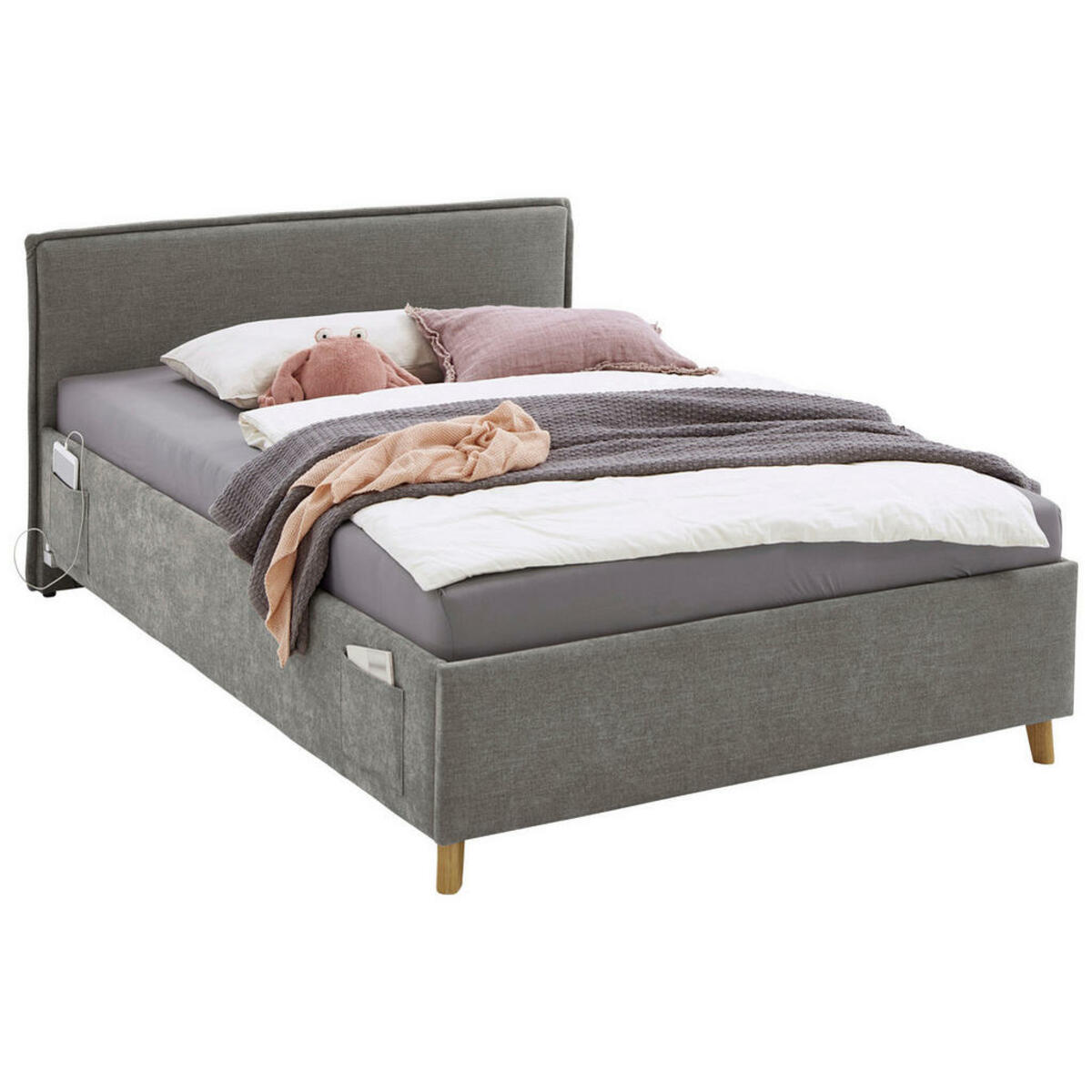 Bild 1 von Stylife Polsterbett, Grau, Textil, Eukalyptusholz, 140x200 cm, Reach, gepolstertes Kopfteil, Stoffauswahl, in verschiedenen Größen erhältlich, Schlafzimmer, Betten, Polsterbetten