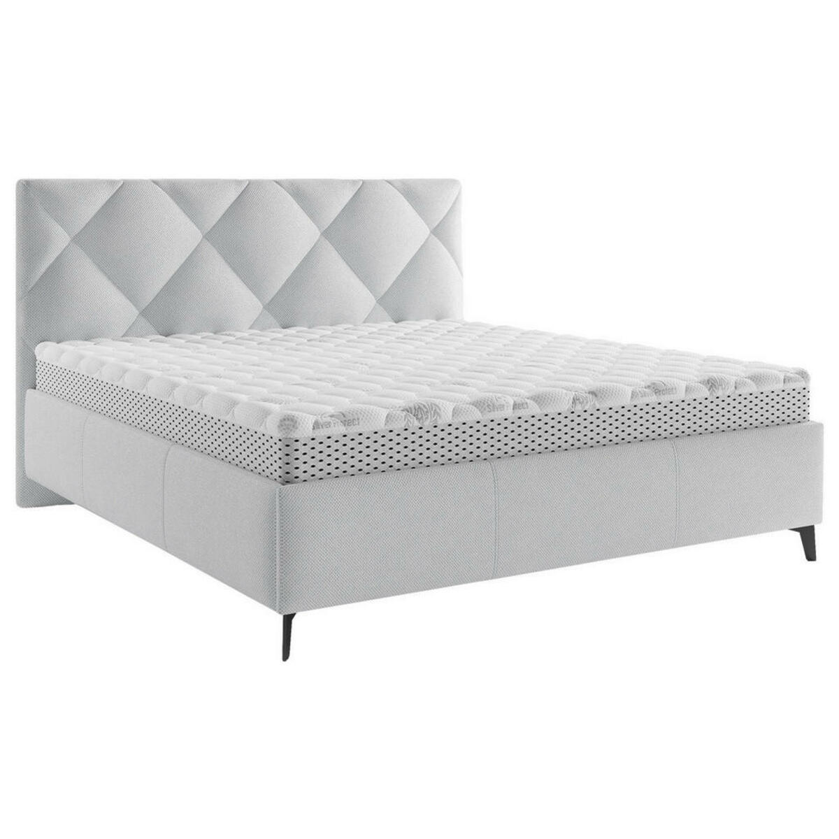 Bild 1 von Boxxx Polsterbett, Hellgrau, Holz, Metall, Buche, 160x200 cm, Bettkasten, gepolstertes Kopfteil, Stoffauswahl, in verschiedenen Größen erhältlich,alternative erhältlich, Schlafzimmer, Betten, Pol