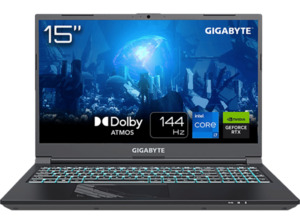GIGABYTE G5, Gaming Notebook, mit 15,6 Zoll Display, Intel® Core™ i7,i7-13620H Prozessor, 16 GB RAM, 1 TB SSD, NVIDIA GeForce RTX™ 4050, Schwarz, Kein Betriebssystem, Schwarz
