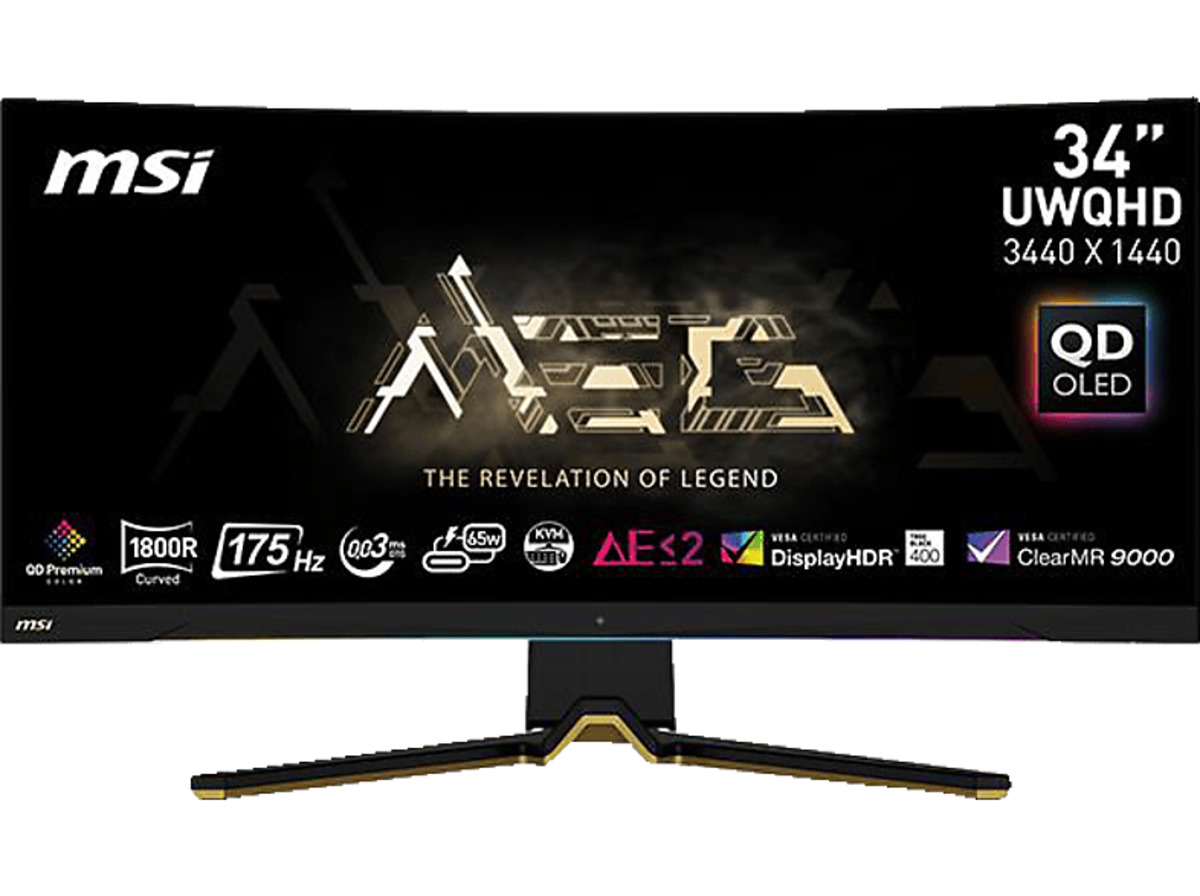 Bild 1 von MSI MEG 342CDE QD OLED 34,18 Zoll UWQHD Gaming Monitor (0,1 ms Reaktionszeit, 175 Hz), Schwarz