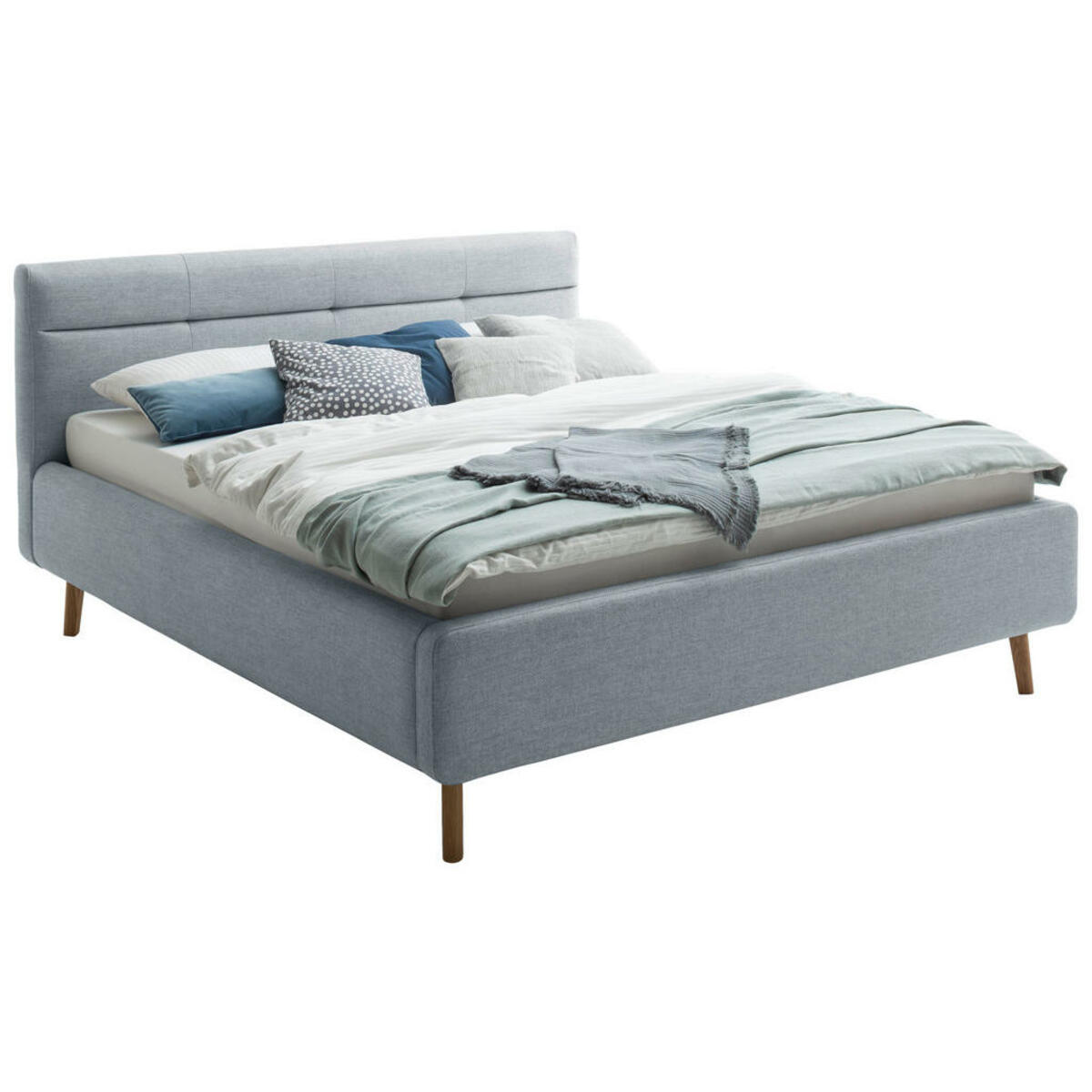 Bild 1 von Boxxx Polsterbett, Pastellblau, Holz, Birke, Buche,Esche, massiv, 160x200 cm, Reach, Bettkasten, Lattenrosthöhe individuell einstellbar, Stoffauswahl, in verschiedenen Größen erhältlich,individue