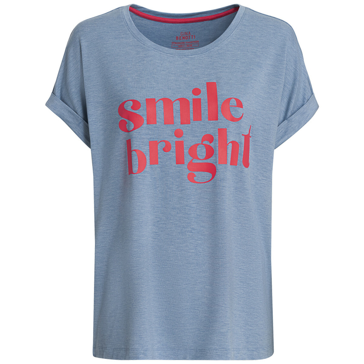 Bild 1 von Damen T-Shirt mit Message-Print HELLBLAU