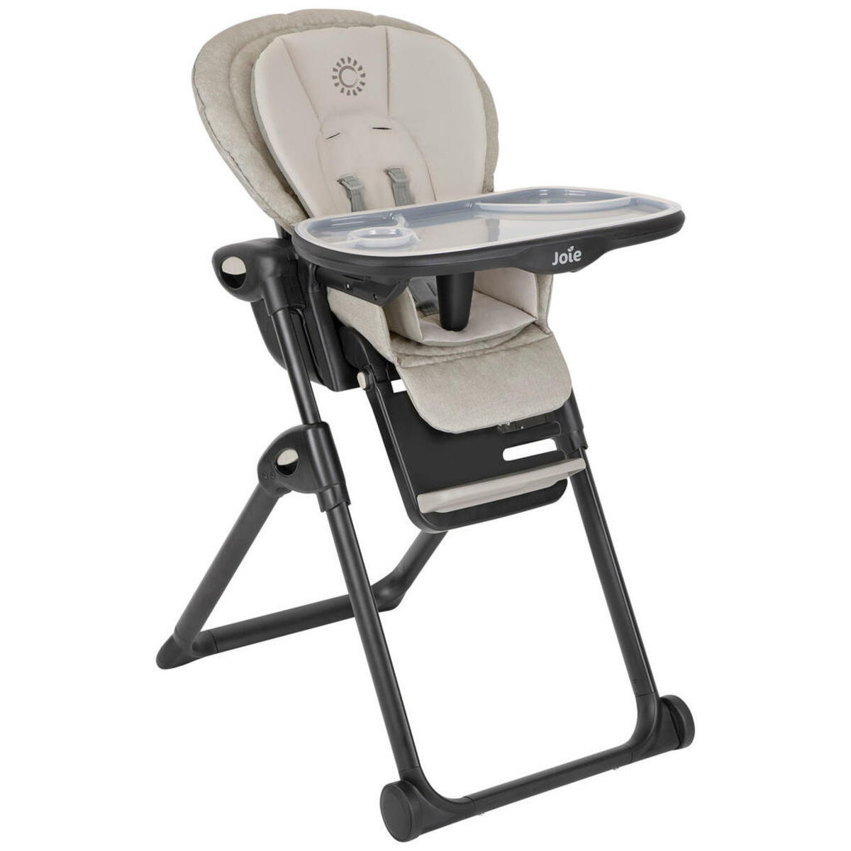 Bild 1 von Joie Hochstuhl Mimzy Recline 2in1, Schwarz, Beige, Metall, Kunststoff, 59x88-102.5x72.5 cm, Fußstütze verstellbar, Essbrett abnehmbar, höhenverstellbar, in Liegefläche zusammenklappbar, 5-Punkt-G
