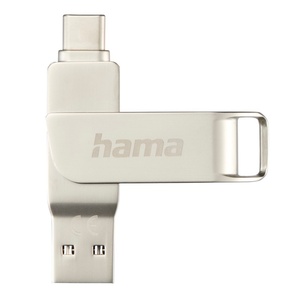 Hama USB-Stick "C-Rotate Pro", USB-C 3.1/3.0, 64GB, 70 MB/s, Silber