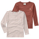 Bild 1 von 2 Jungen Langarmshirts mit Brusttasche TERRACOTTA / WEISS