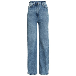 Damen Straight-Jeans mit Used-Waschung HELLBLAU