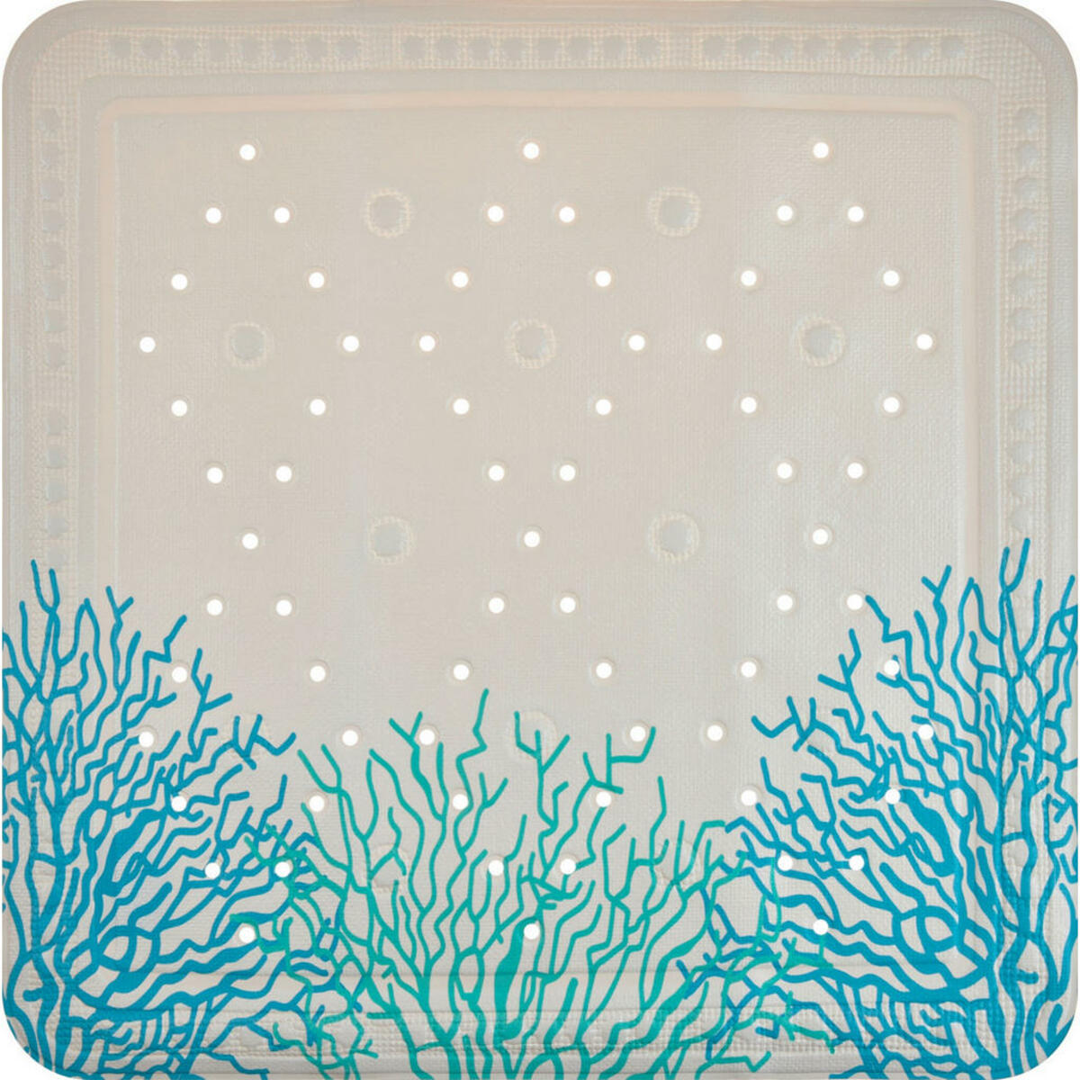 Bild 1 von Grund Duscheinlage Reef, Blau, Kunststoff, Koralle, quadratisch, 55x55 cm, Oeko-Tex® Standard 100, Made in Europe, rutschfest, Badaccessoires, Duschzubehör, Wanneneinlagen