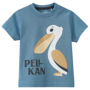 Baby T-Shirt mit Pelikan-Print BLAU