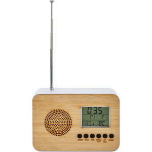 Tragbares FM Radio mit Holzfront