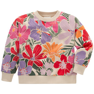 Mädchen Sweatshirt mit Blumen allover CREME / BUNT