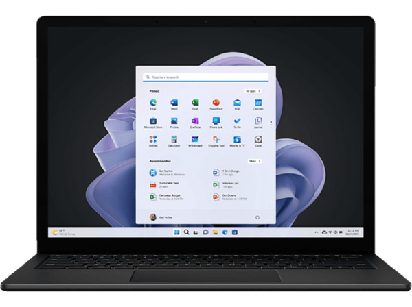 Bild 1 von MICROSOFT Surface Laptop 5, Notebook, mit 13,5 Zoll Display Touchscreen, Intel® Core™ i5,i5-1235U (evo) Prozessor, 8 GB RAM, 512 SSD, Iris® Xe, Schwarz, Windows 11 Home (64 Bit), Schwarz