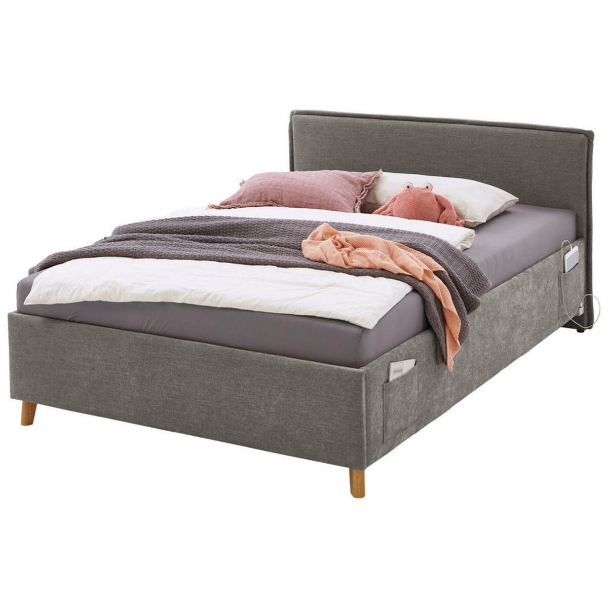 Bild 1 von Stylife Polsterbett, Grau, Textil, Eukalyptusholz, 120x200 cm, Reach, gepolstertes Kopfteil, Stoffauswahl, in verschiedenen Größen erhältlich, Schlafzimmer, Betten, Polsterbetten