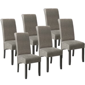 6 Esszimmerstühle mit ergonomischer Sitzform grau marmoriert