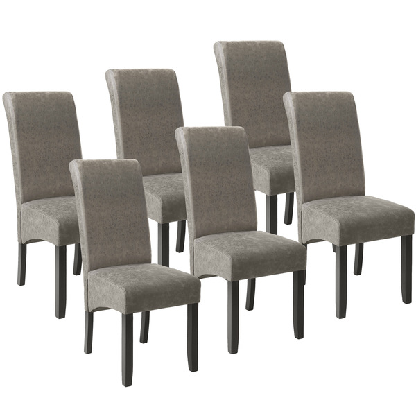 Bild 1 von 6 Esszimmerstühle mit ergonomischer Sitzform grau marmoriert
