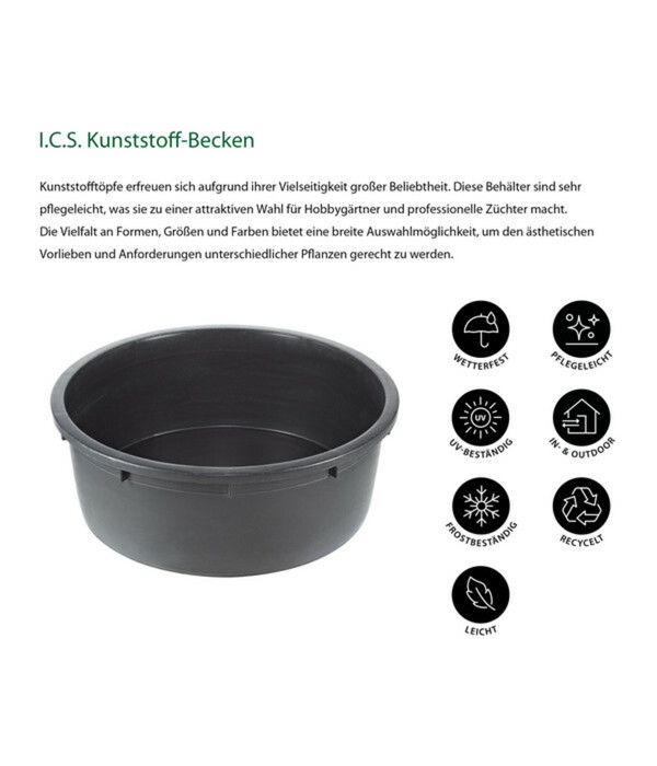 Bild 2 von PE-Becken für den Außenbereich, 150 l, rund, schwarz