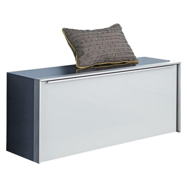 Bild 1 von Dieter Knoll Garderobenbank schwarz, weiß, alufarben , Livorno , Metall, Glas , 102x44x33.5 cm , rückseitig lackiert,Nachbildung , 000828002003