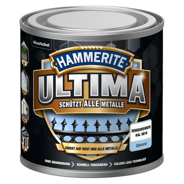 Bild 1 von Hammerite Ultima Premium Metall-Schutzlack glänzend Verkehrsgrau 250 ml