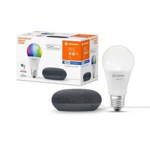 Ledvance Google Home Mini Starter-Set Speaker Schwarz + Filament Leuchtmittel
