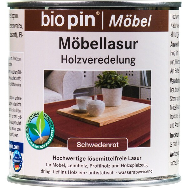 Bild 1 von biopin Möbellasur schwedenrot 0,375 l