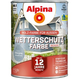 Alpina Wetterschutzfarbe Silbergrau 2,5 l