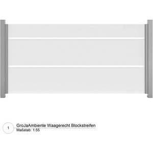 GroJa Ambiente Waagerecht Blockstreifen 180 cm x 90 cm x 0,8 cm