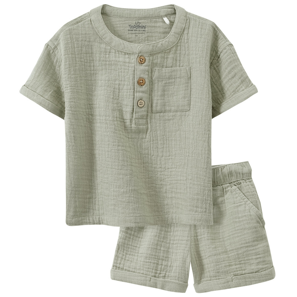 Bild 1 von Baby T-Shirt und Shorts aus Musselin OLIV