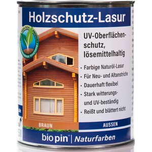 Biopin Holzschutzlasur Braun 750 ml