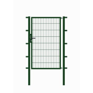 Metallzaun Einzeltor für Doppelstabmatte Grün z. Einbetonieren 80 cm x 100 cm