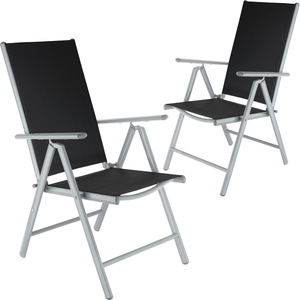 2 Aluminium Gartenstühle schwarz/silber