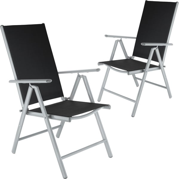 Bild 1 von 2 Aluminium Gartenstühle schwarz/silber