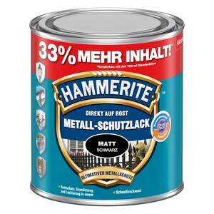 Hammerite Metall-Schutzlack Schwarz matt 1 l