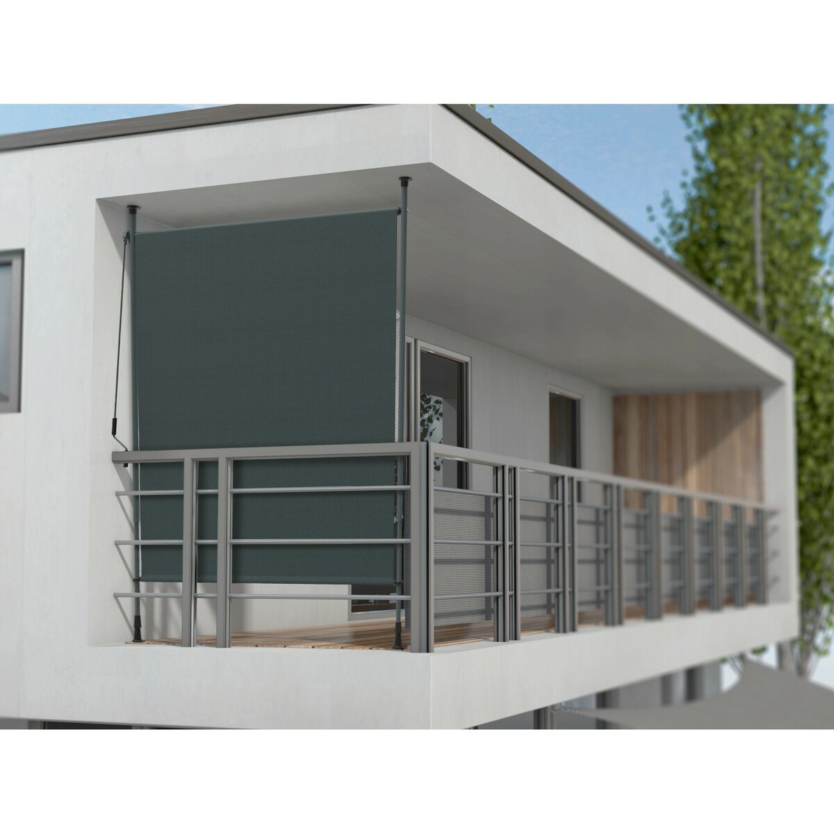 Bild 1 von Senkrechtmarkise 150 cm x 300 cm Anthrazit zum Klemmen