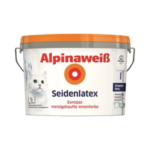 Alpinaweiß Seidenlatex Innenfarbe 1 l