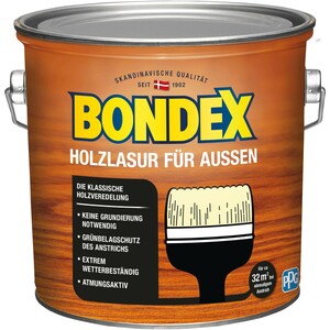Bondex Holzlasur für Aussen Kalkweiss seidenglänzend 2,5 l