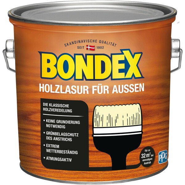 Bild 1 von Bondex Holzlasur für Aussen Kalkweiss seidenglänzend 2,5 l