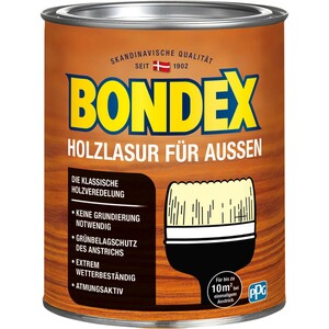 Bondex Holzlasur für Außen Hellgrau seidenglänzend 750 ml