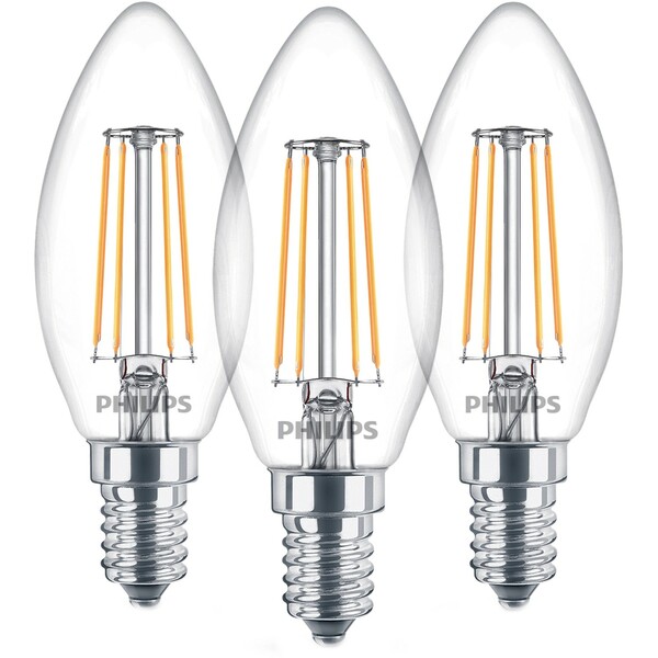 Bild 1 von Philips LED-Lampe Classic Filament 3er-Pack E14 40 W Warmweiß EEK: A++