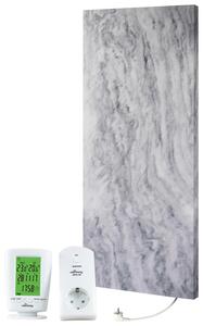 MARMONY Infrarot-Heizpaneel Marmor Carrara m. Thermometer
