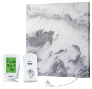 Infrarot-Heizpaneel Marmor Carrara mit Thermostat