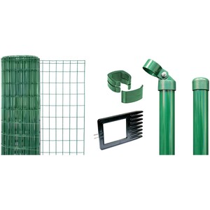Metallzaun-Set Fix-Clip Pro 122 cm Hoch 25 m Länge Grün zum Einbetonieren