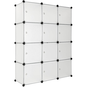 Steckregal 12 Boxen mit Türen weiß