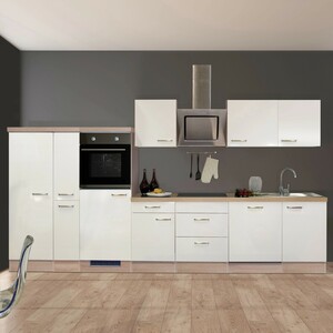 Flex-Well Exclusiv Küchenzeile Valero 360 cm Hochglanz Weiß