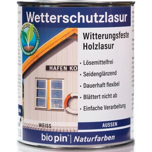 Biopin Wetterschutzlasur Weiß 750 ml