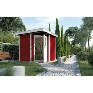 Weka Holz-Gartenhaus Angolo B Schwedenrot-Weiß BxT: 239 cm x 235 cm