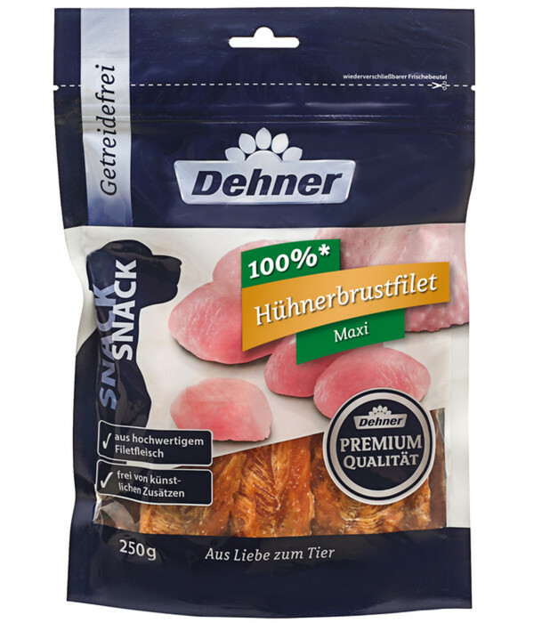 Bild 1 von Dehner Premium Hundesnack Hühnerbrustfilet Maxi, 250 g