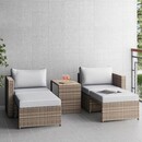 Bild 1 von Balkonmöbel-Set Olea Compact 5-teilig Polyrattan Hellgrau