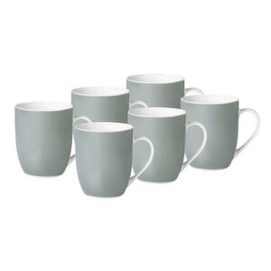 XXXLutz Kaffeebecherset 6-teilig keramik porzellan grau weiß  1348106