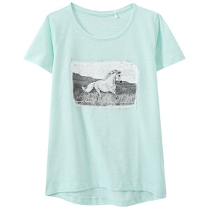 Mädchen T-Shirt mit Pferde-Print HELLTÜRKIS